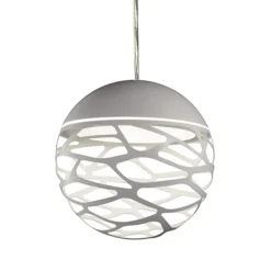 Kleine ronde design hanglamp Kelly wit