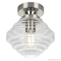 Kleine stalen plafondlamp glas helder