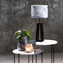 Kleine tafellamp Miley mat zwart exclusief kap