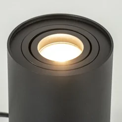 Kleine tafellamp spot mat zwart metaal