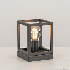 Kleine tafellamp vierkant frame zwart