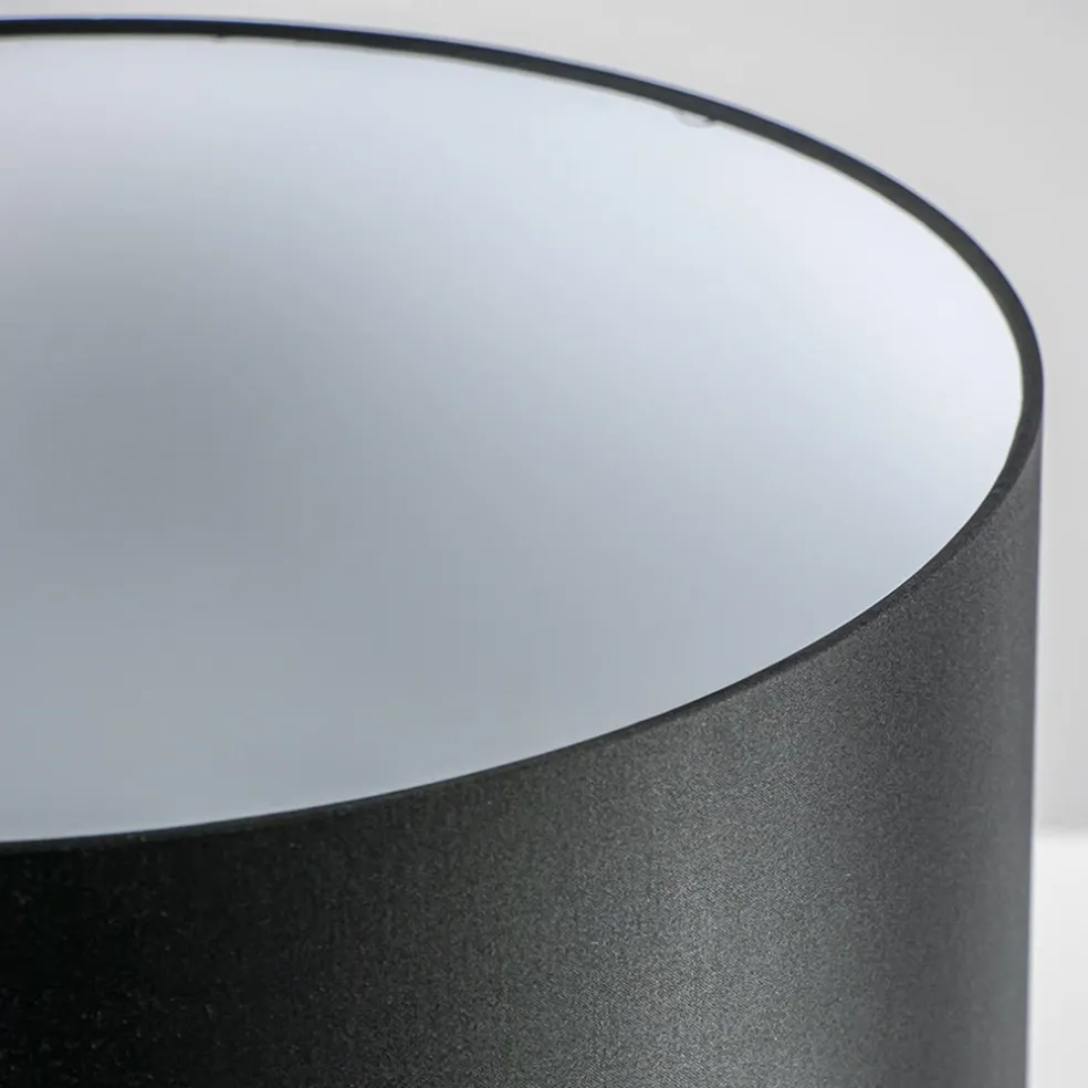 Lampenkap cilinder zwart met witte binnenzijde