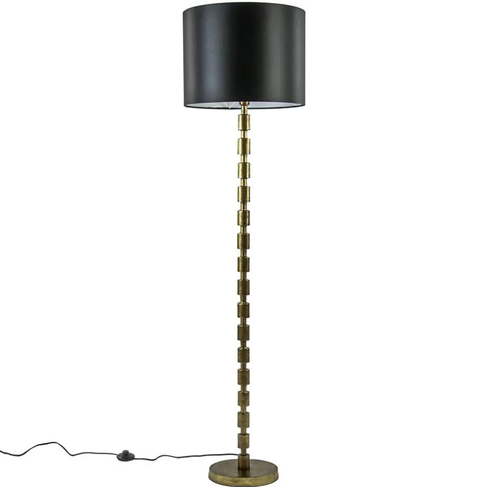 Lampenkap cilinder zwart met witte binnenzijde