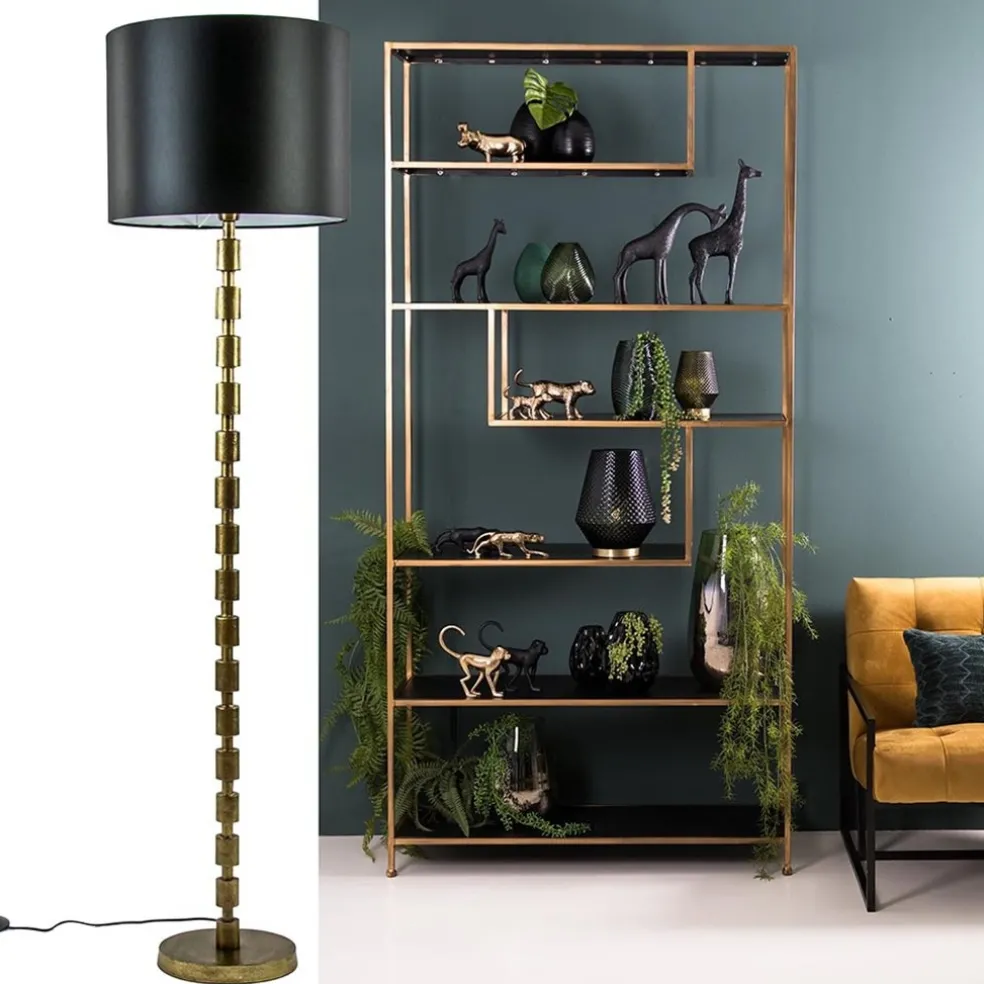 Lampenkap cilinder zwart met witte binnenzijde