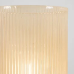 L&L grote ribglas tafellamp peach op batterijen Phoebe