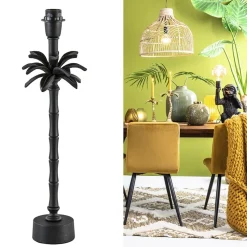 L&L lampvoet Armata mat zwarte palmboom