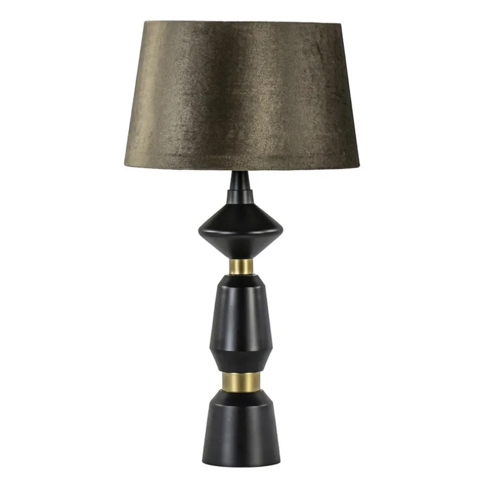 Lampvoet Ilvar zwart/mat goud z/kap