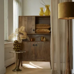 Lampvoet/vloerlamp Jovany wood oil brown