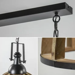 Landelijk industriële 2-lichts hanglamp hout/zink