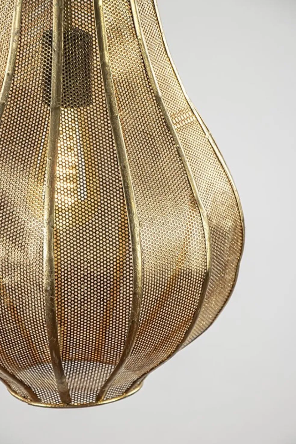 Landelijke druppel hanglamp goud Oosters