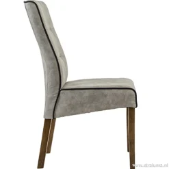 Landelijke stoel grijs met zwarte bies