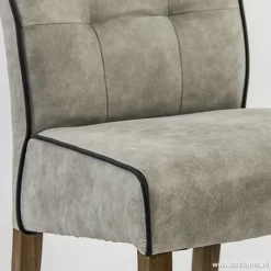 Landelijke stoel grijs met zwarte bies