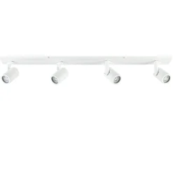 Langwerpige 4-lichts opbouwspot mat wit GU10