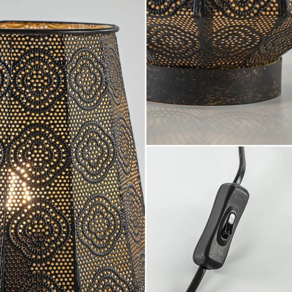 Lantaarn tafellamp donker bruin oriental