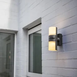 LED buitenlamp cilinder draaibaar inclusief bewegingssensor