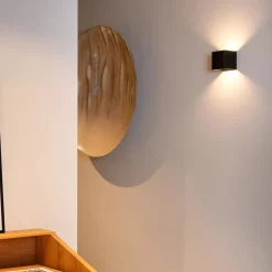 LED buitenlamp oplaadbaar zwart vierkant