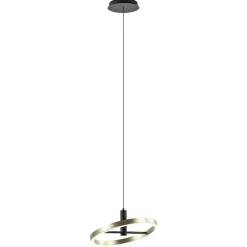 LED hanglamp Circle zwart/goud 3-standen dimbaar