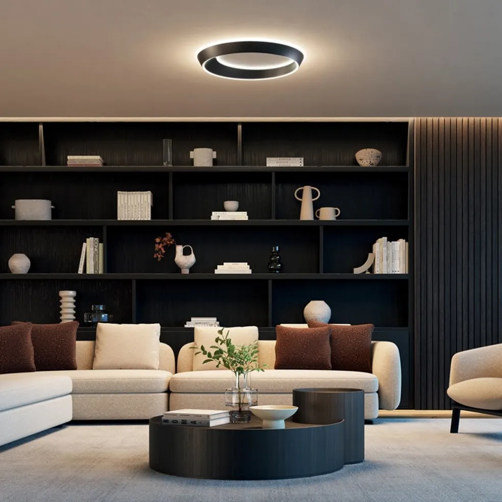 LED plafondlamp Tidal mat zwart