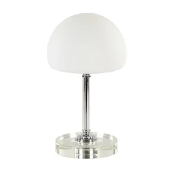 LED tafellamp chroom/opaal glas dimbaar