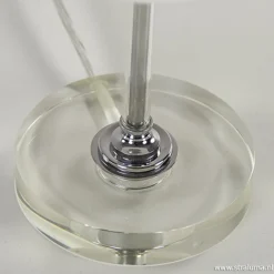 LED tafellamp chroom/opaal glas dimbaar
