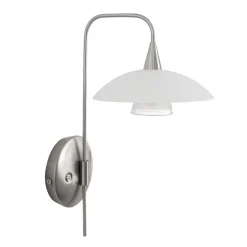 LED wandlamp staal met glas inclusief snoer