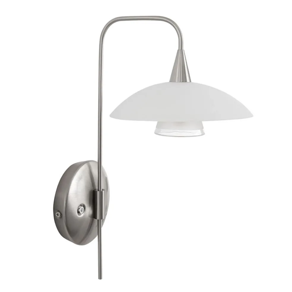 LED wandlamp staal met glas inclusief snoer