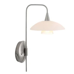 LED wandlamp staal met glas inclusief snoer