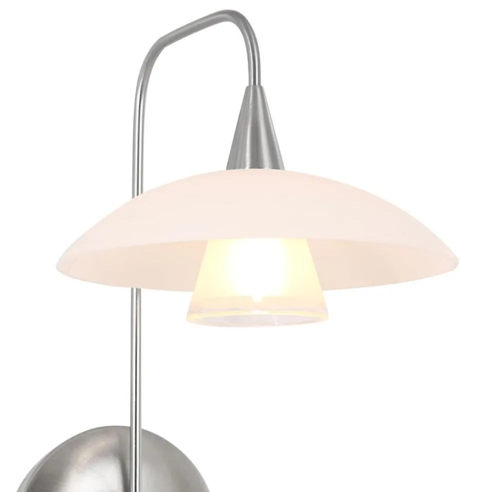 LED wandlamp staal met glas inclusief snoer