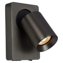 LED wandspot zwart staal met USB aansluiting