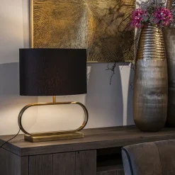 Licht and Living lampvoet Jamiro licht goud ovaal