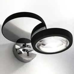2-Lichts design wandlamp Nautilus zwart/chroom