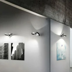 2-Lichts design wandlamp Nautilus zwart/chroom