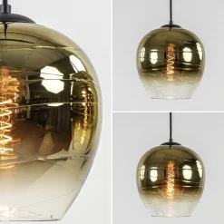 5-Lichts eettafelhanglamp gold gradient glas