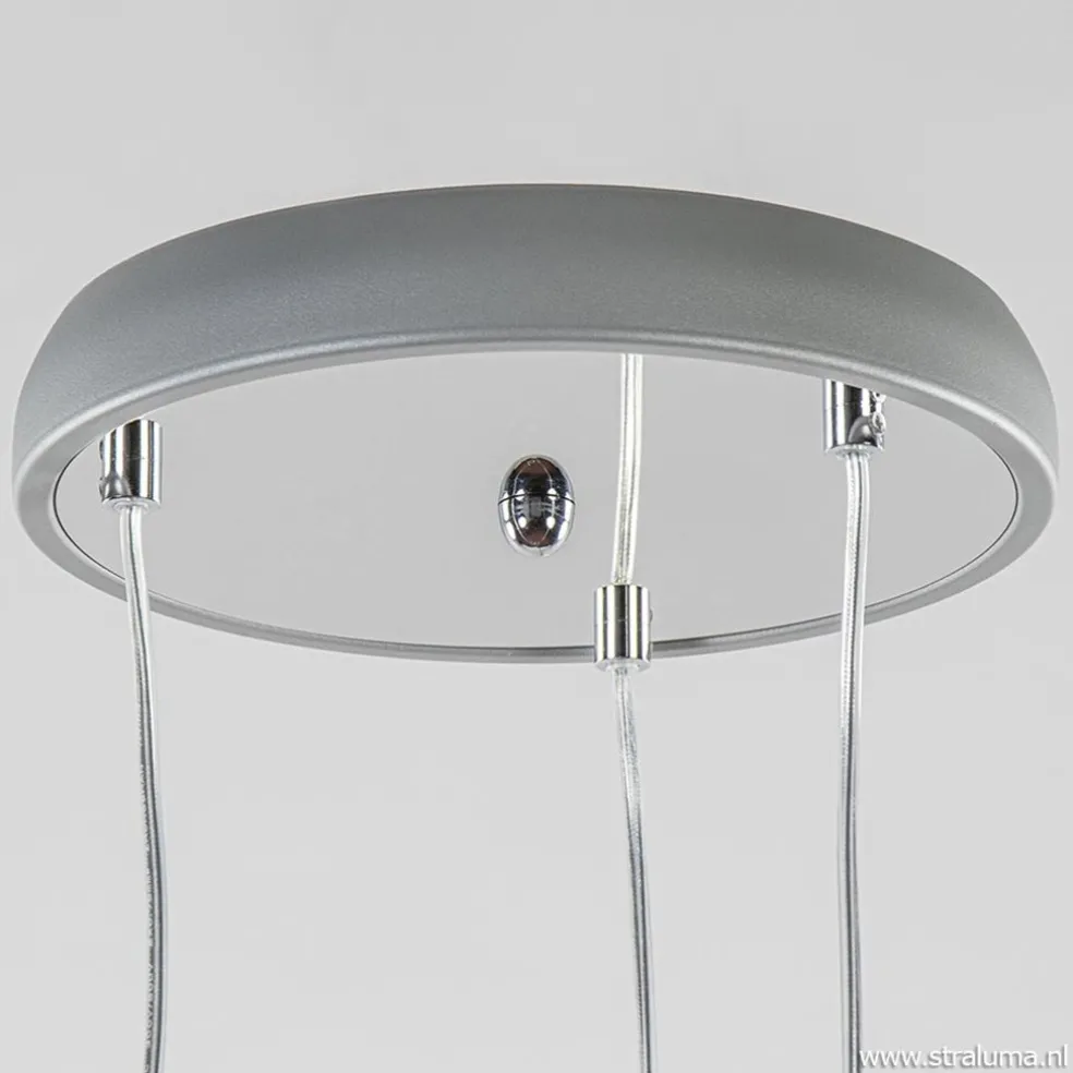 3-Lichts hanglamp chroom met smokey glazen kappen