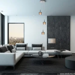 3-Lichts hanglamp chroom met smokey glazen kappen