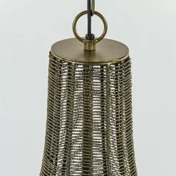 2-Lichts hanglamp Khedira mat zwart/brons