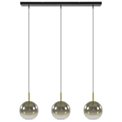 3-Lichts LED eettafelhanglamp met gold fading glas