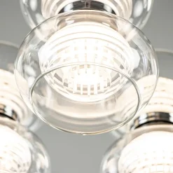 3-Lichts LED plafondlamp chroom met helder glas