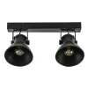 2-Lichts metalen plafondlamp Eliano mat zwart