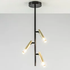 3-Lichts plafondlamp G9 zwart met goud