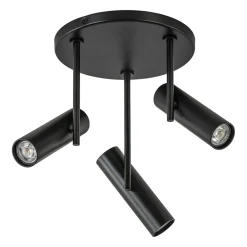 3-Lichts plafondspot rond zwart GU10 mini
