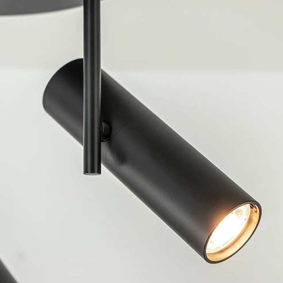 3-Lichts plafondspot rond zwart GU10 mini