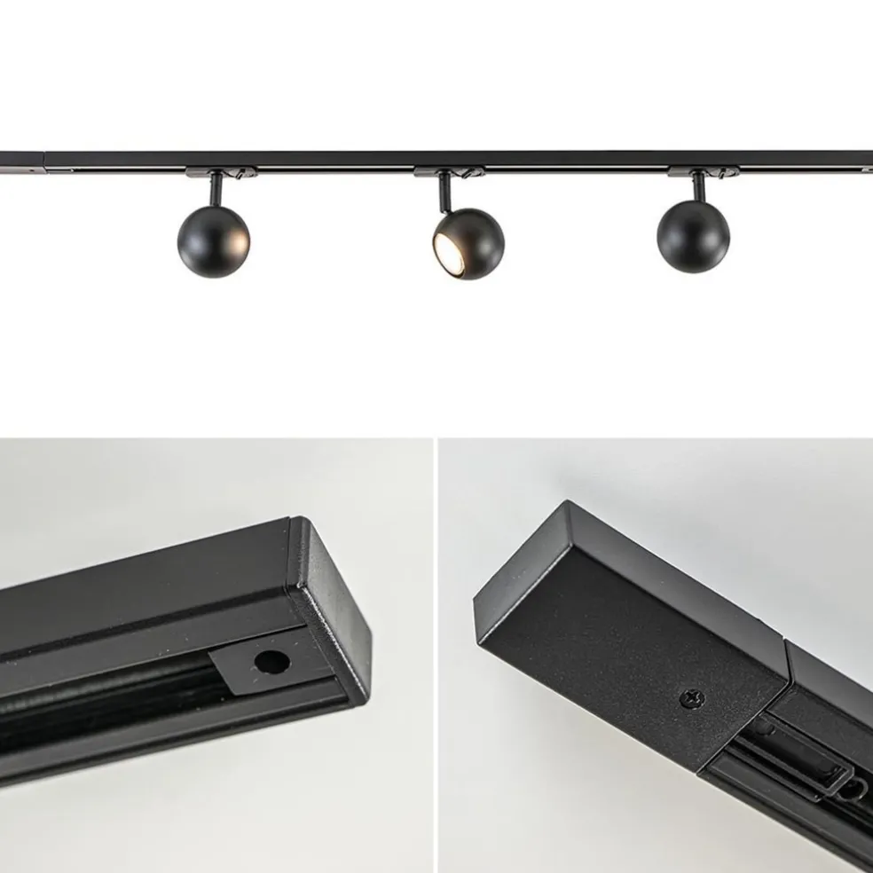 3-Lichts railsysteem 1-fase met verstelbare ronde spots