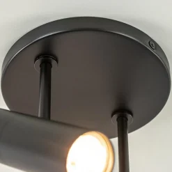 2-Lichts ronde opbouwspot met cilinders zwart