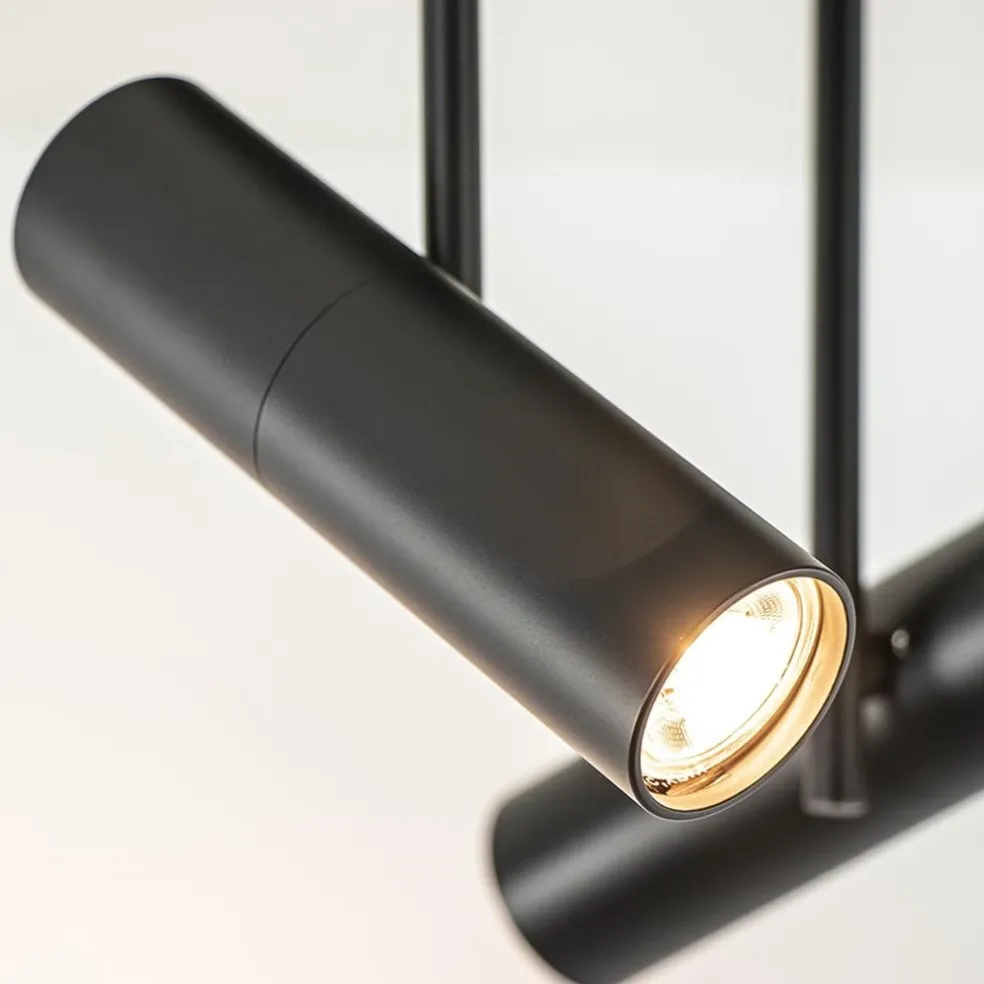 2-Lichts ronde opbouwspot met cilinders zwart