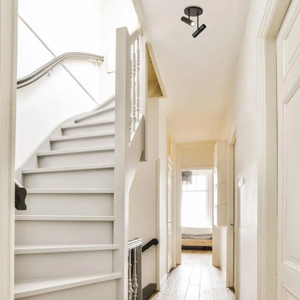 2-Lichts ronde opbouwspot met cilinders zwart