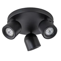 3-Lichts ronde opbouwspot zwart verstelbaar