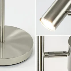 2-Lichts vloerlamp nikkel met dimbare spots