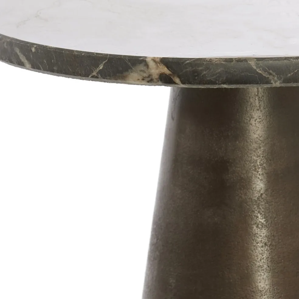 Light and Living bijzettafel Ynez bruin marmer 36x51 cm