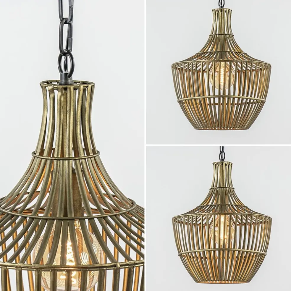 Light and Living hanglamp Stella antiek brons met zwart